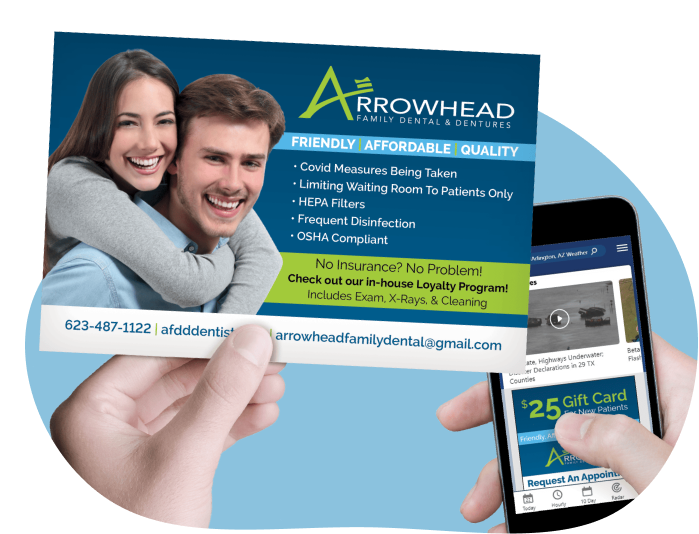 A_Person_Holding_A_Direct_Mail_Postcard_And_Viewing_Adressable_Geofencing_Ad_On_Phone