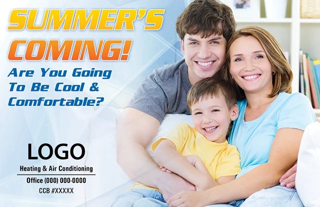 Sample HVAC marketing postcard.
