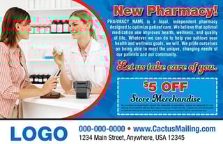 Sample postcard design with an offer for easy tracking and analytics.
