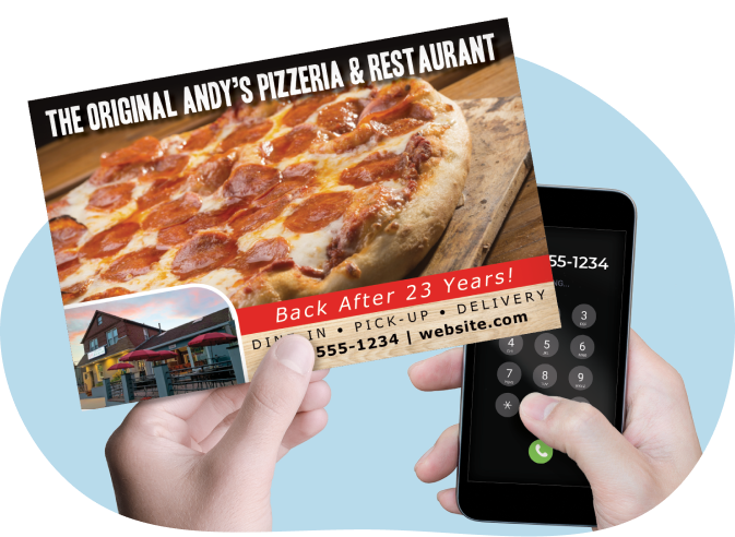 Callling_A_Pizzeria_From_A_Restaurant_Marketing_Postcard