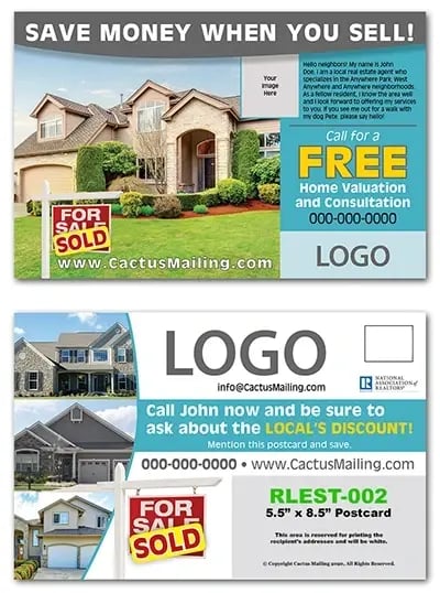 Effective real estate marketing postcard