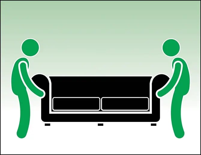 2 people carrying a couch