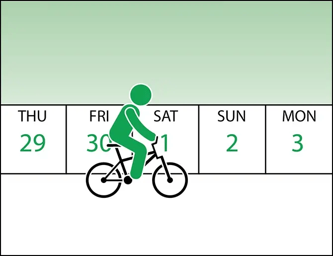 Stickman Riding Bike on Calender