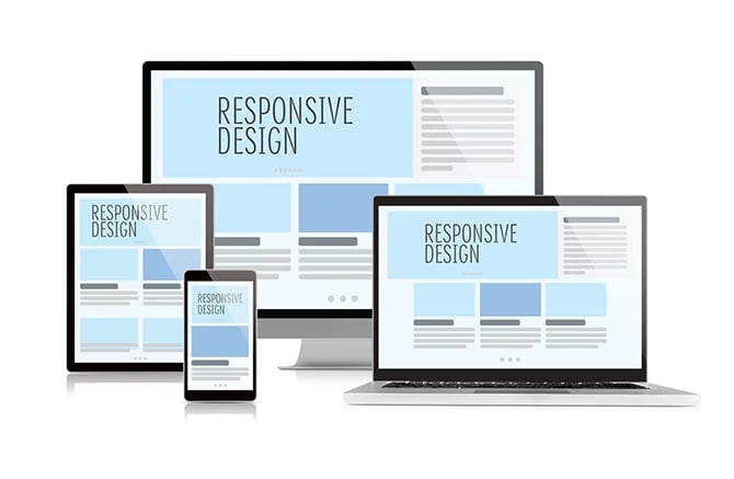 Sample responsive web design on various devices