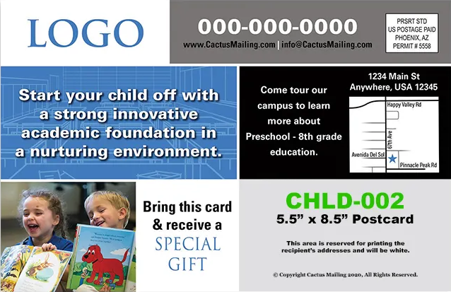 Effective_Childare_Private_School_Marketing_Postcard_Example_2_Back