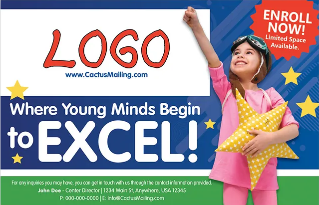 Effective_Childare_Private_School_Marketing_Postcard_Example_6_Front