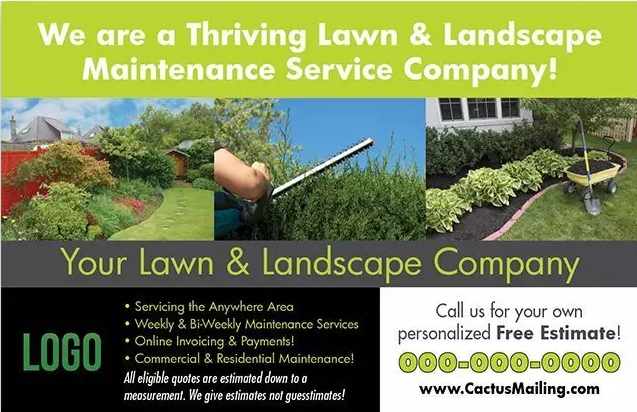 Effective_Landscaping_And_Lawn_Care_Marketing_Postcard_Example_5_Front