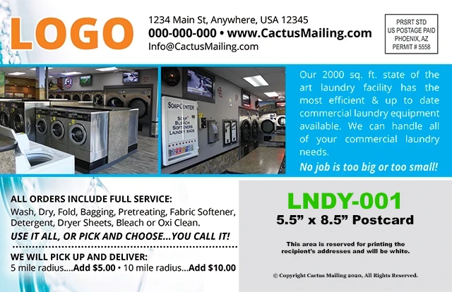 Effective_Dry_Cleaner_Laundromat_Marketing_Postcard_Example_3_Back