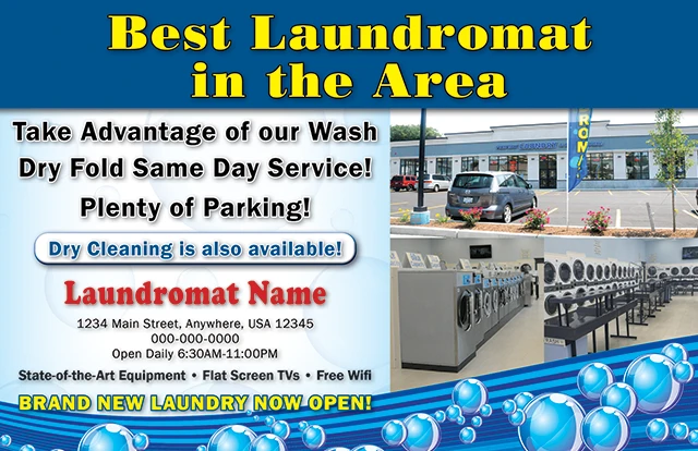 Effective_Dry_Cleaner_Laundromat_Marketing_Postcard_Example_1_Front