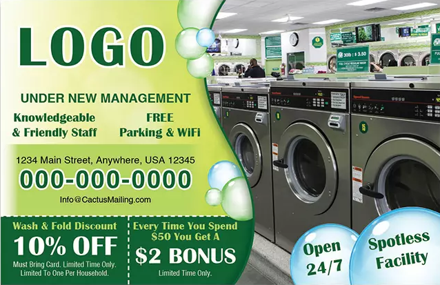 Effective_Dry_Cleaner_Laundromat_Marketing_Postcard_Example_7_Front