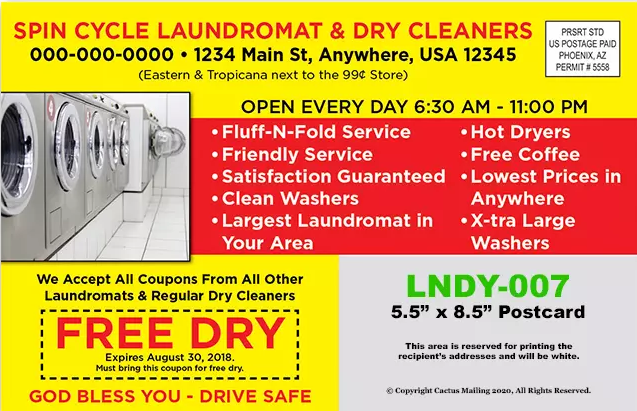 Effective_Dry_Cleaner_Laundromat_Marketing_Postcard_Example_2_Back