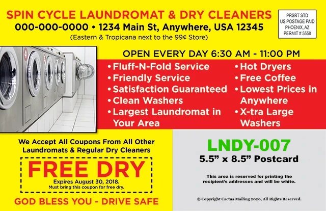 Effective_Dry_Cleaner_Laundromat_Marketing_Postcard_Example_2_Back