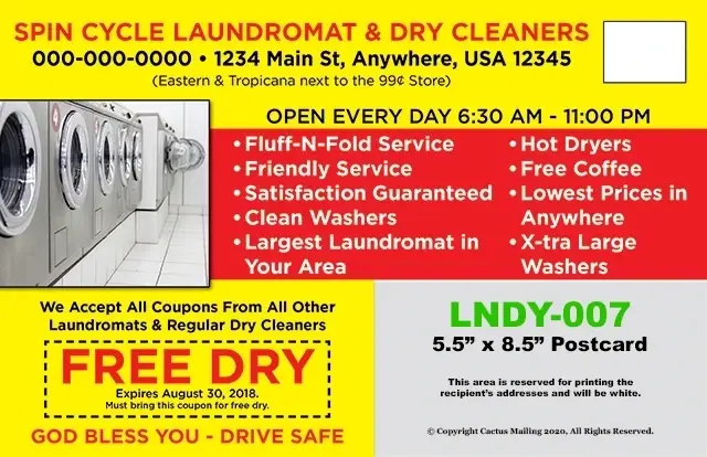 Effective_Dry_Cleaner_Laundromat_Marketing_Postcard_Example_2_Back