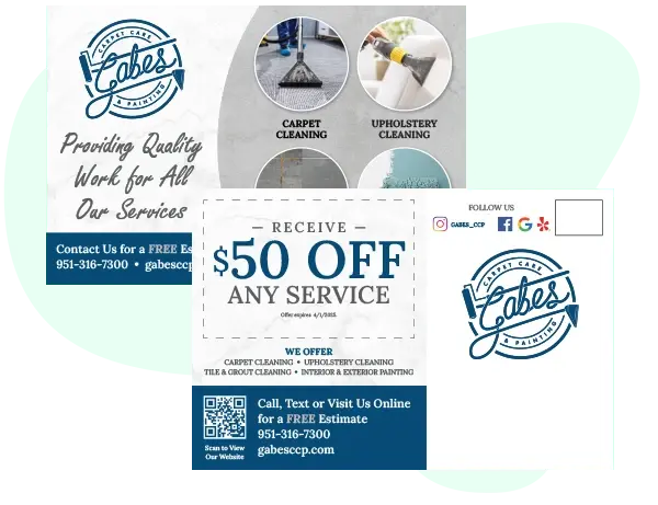 An example of a successful direct mail postcard for a carpet cleaning company