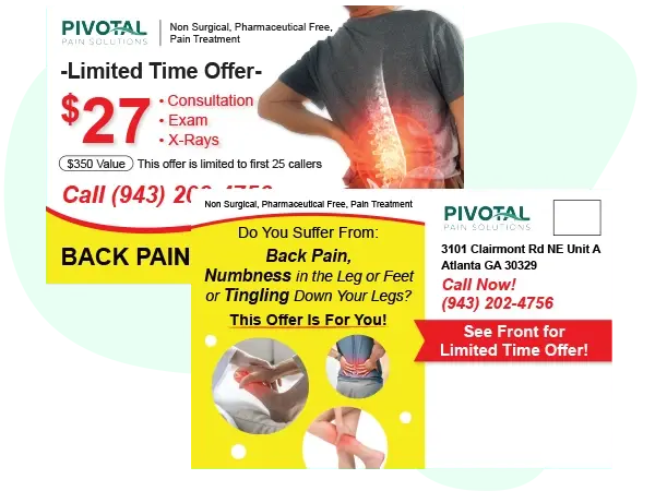 An example of an effective direct mail postcard for a chiropractic office