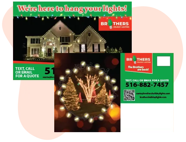 An example of a successful direct mail postcard for a Christmas light installer