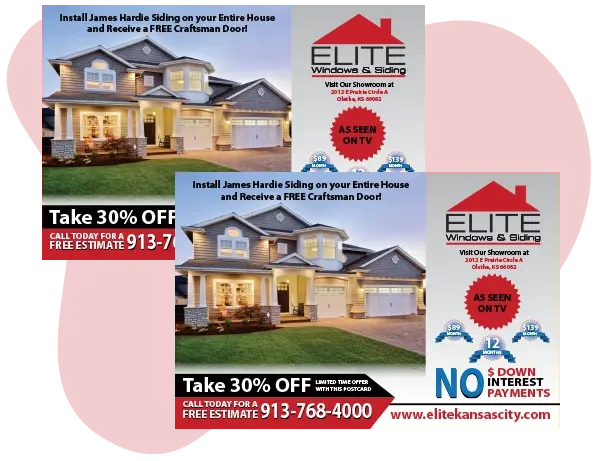 An example of a successful direct mail postcard for a windows and siding contractor