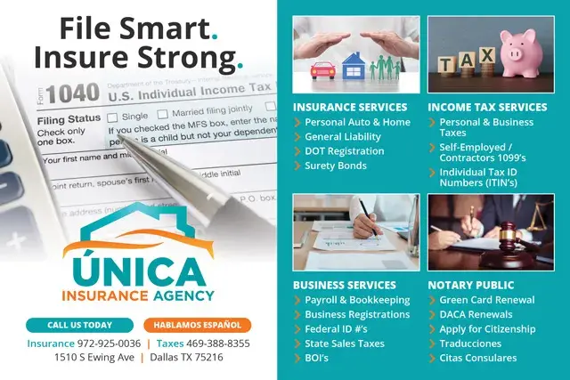 An example of the front of a direct mail postcard for an accounting firm.