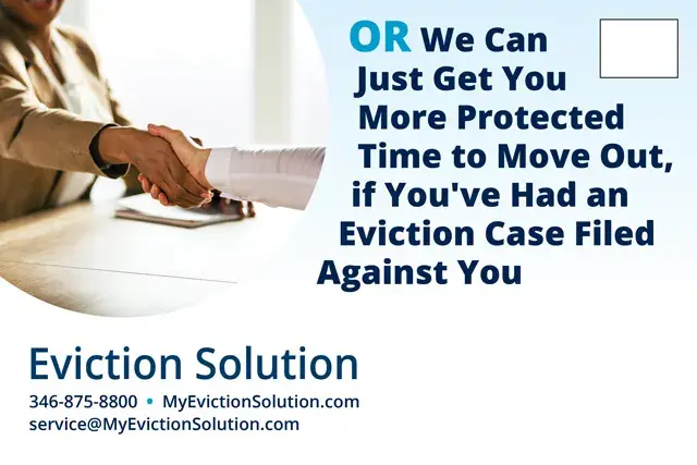 An example of the back of a direct mail postcard for an orthodontist's officeAn example of the front of a direct mail postcard for an eviction attorney
