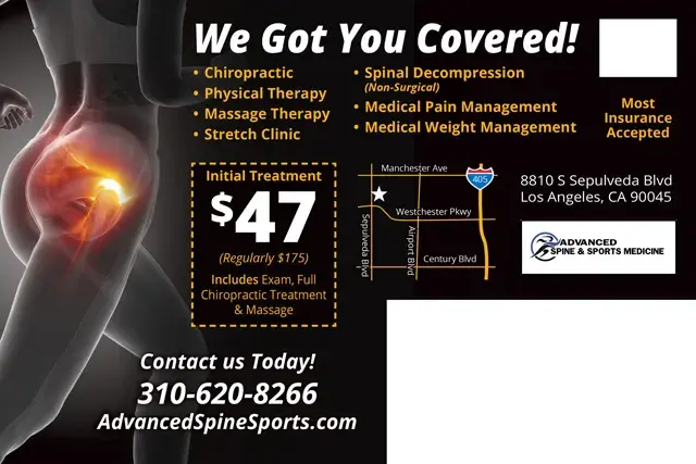 An example of the back of a direct mail postcard for a chiropractic practice