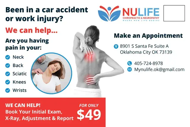 An example of the back of a direct mail postcard for a chiropractic office