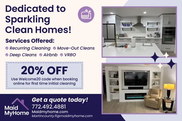 An example of the front of a direct mail postcard for a Maid Service