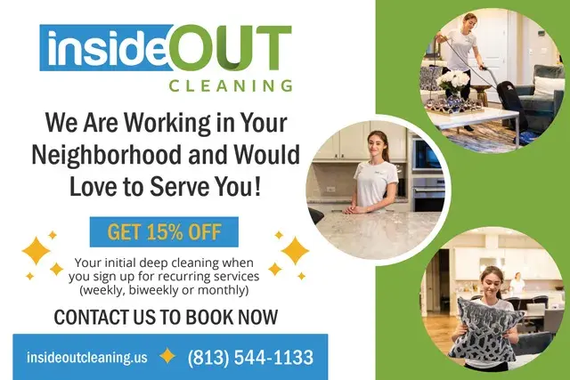 An example of the front of a direct mail postcard for a Maid ServiceAn example of the front of a direct mail postcard for a maid service