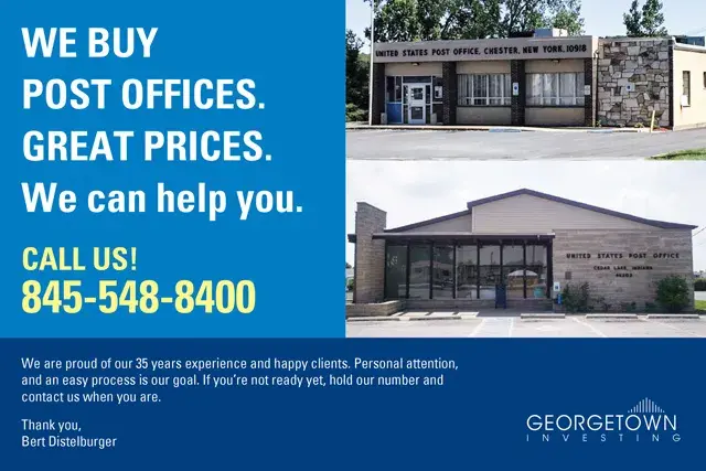 An example of the front of a direct mail postcard for a commercial real estate investor