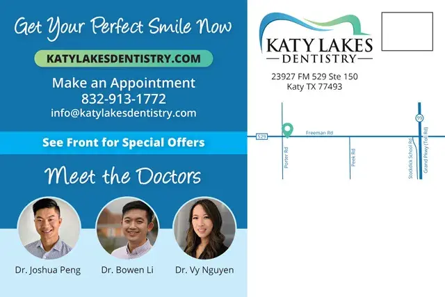 An example of the back of a direct mail postcard for a dental office