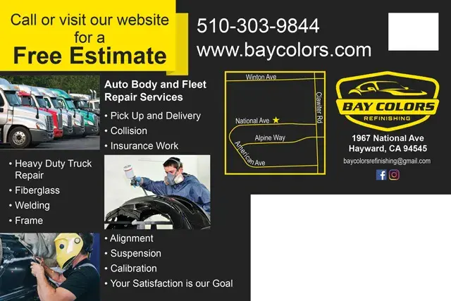 An example of the back of a direct mail postcard for an automotive body shop