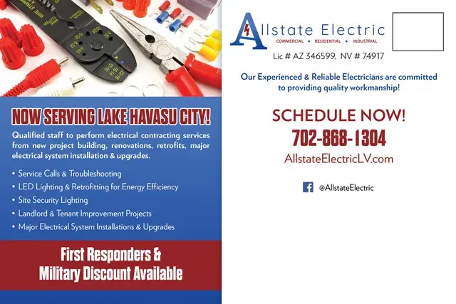 An example of the back of a direct mail postcard for an electrician