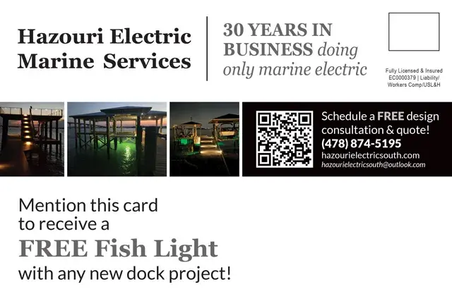 An example of the back of a direct mail postcard for an electrical contractor