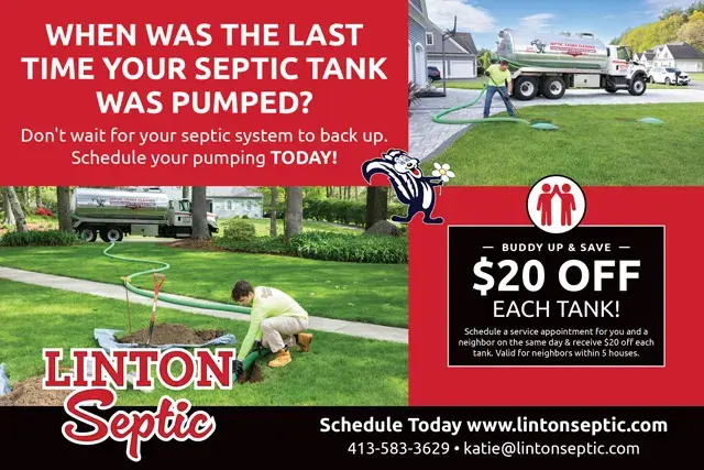 An example of the front of a direct mail postcard for a septic service company
