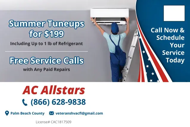 An example of the back of a direct mail postcard for an HVAC company