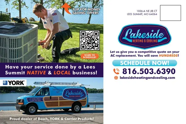 An example of the back of a direct mail postcard for an HVAC company