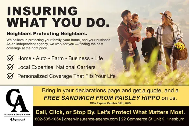 An example of the front of a direct mail postcard for an insurance agencyAn example of the front of a direct mail postcard for an insurance agency