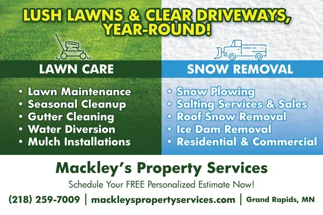 An example of the front of a direct mail postcard for a property services company