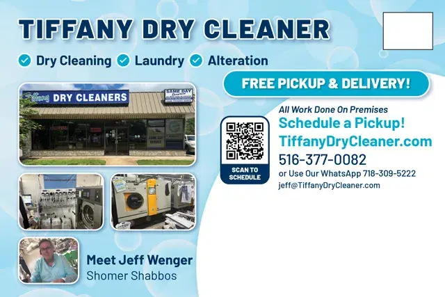 An example of the back of a direct mail postcard for a dry cleaner
