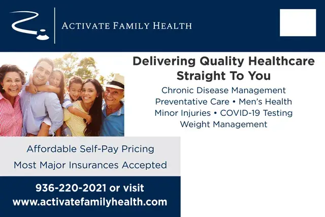 An example of the back of a direct mail postcard for a family care practice