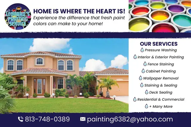 An example of the front of a direct mail postcard for a painting contractor