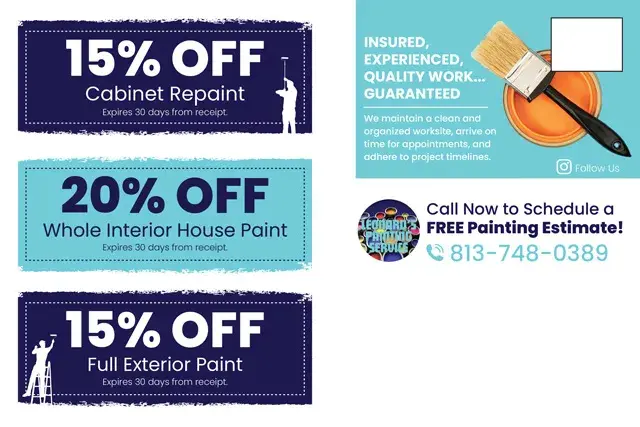 An example of the back of a direct mail postcard for a painting contractor