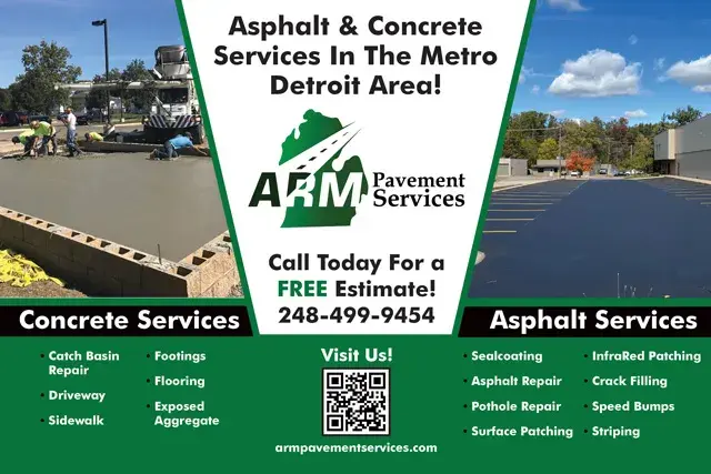 An example of the front of a direct mail postcard for an asphalt and concrete contractor
