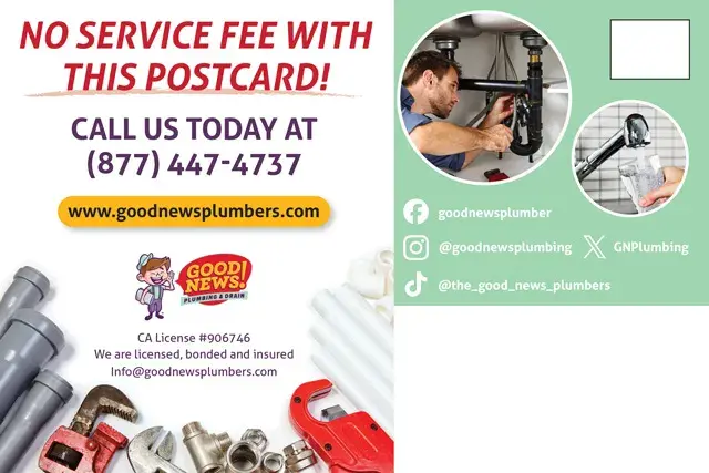 An example of the back of a direct mail postcard for a plumber