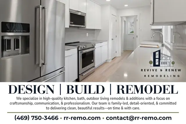 An example of the front of a direct mail postcard for a remodeling company