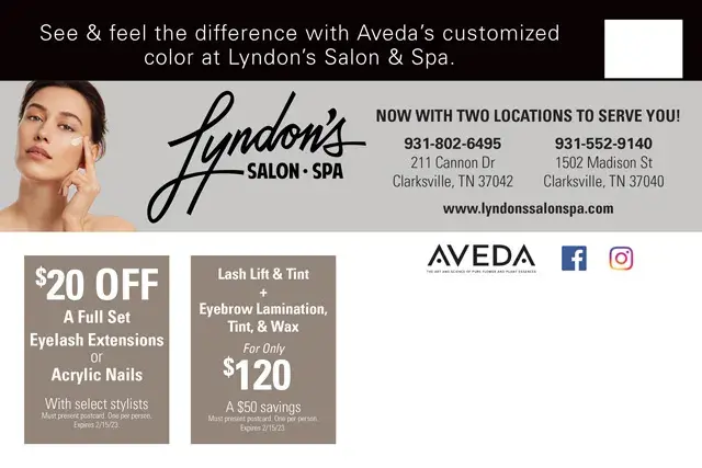 An example of the back of a direct mail postcard for a hair salon