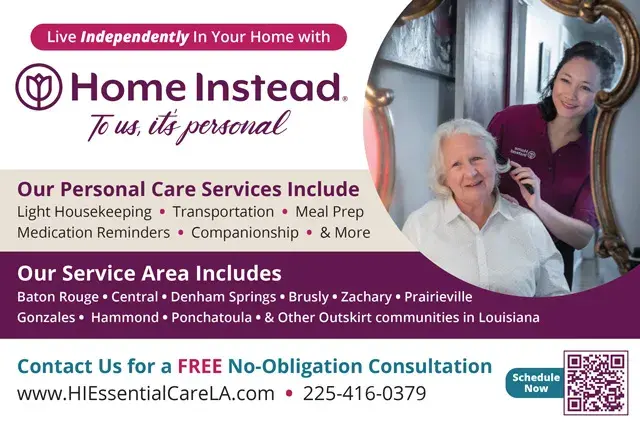 An example of the front of a direct mail postcard for in-home senior care services