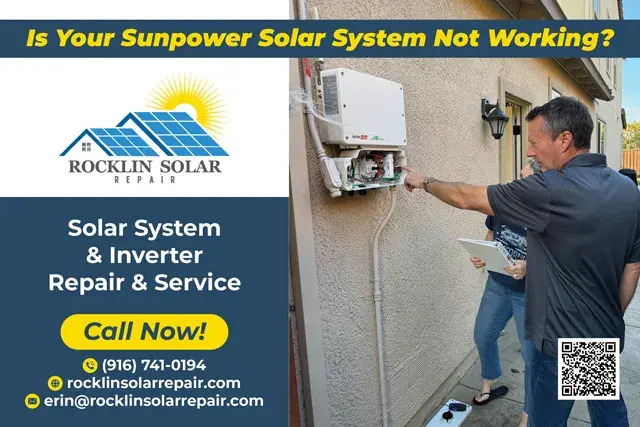 An example of the front of a direct mail postcard for a solar repair contractor