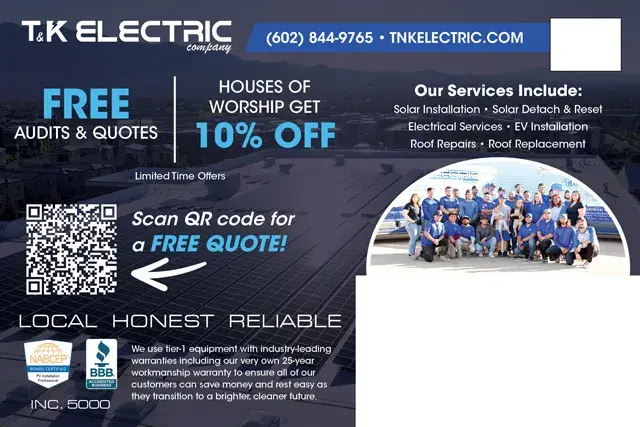 An example of the back of a direct mail postcard for a solar contractor