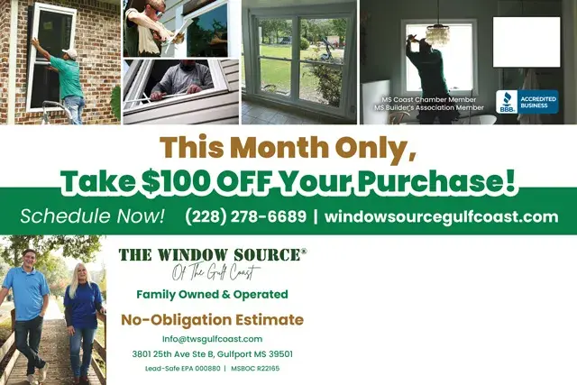 An example of the back of a direct mail postcard for a windows and doors contractor