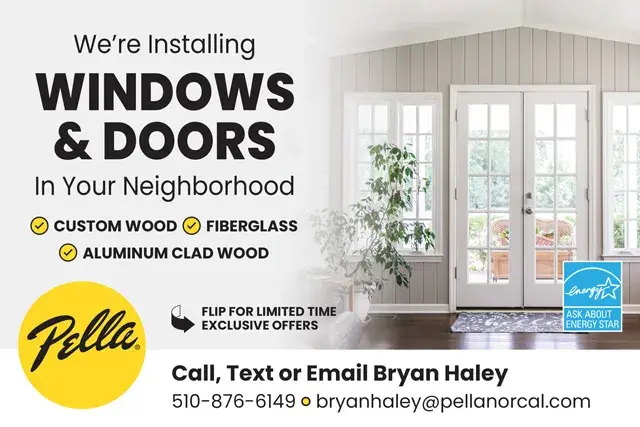 An example of the front of a direct mail postcard for a Pella windows contractor
